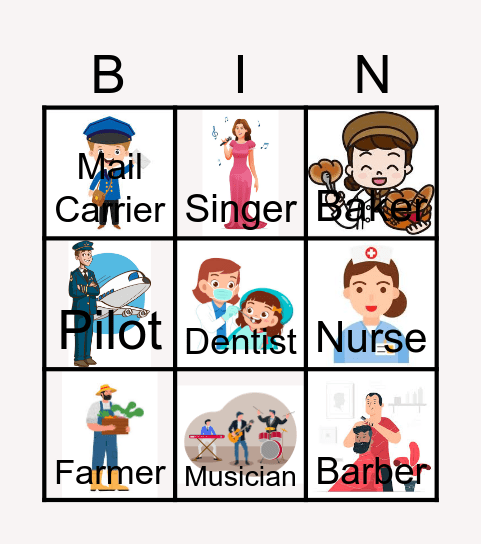 Occupation Bingo Card