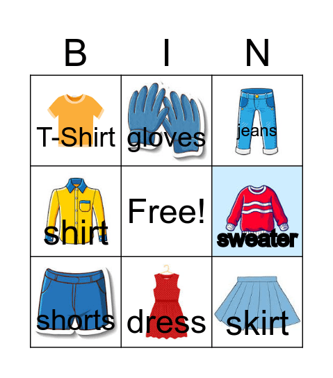 What is he wearing? Bingo Card