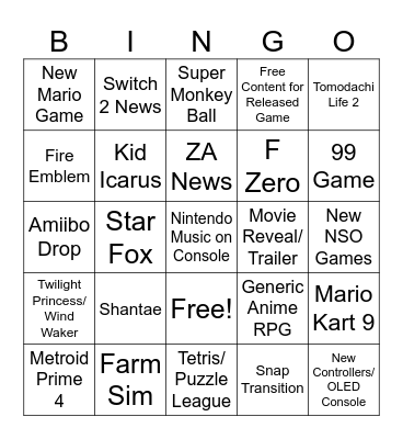 Direct Bingo Card