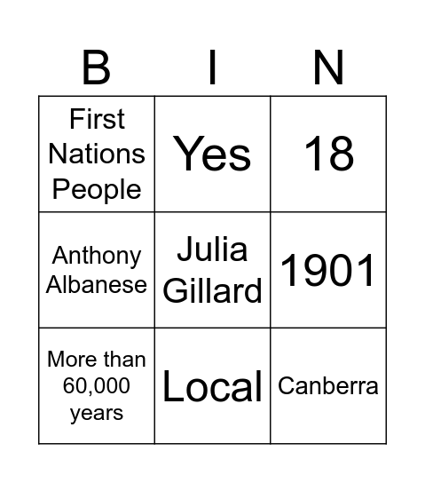 Democracy Bingo! Bingo Card