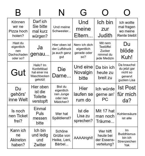 BEWOHNER*INNEN Bingo Card