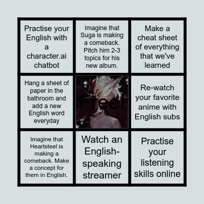 AGAST ENGLISH BINGO Card