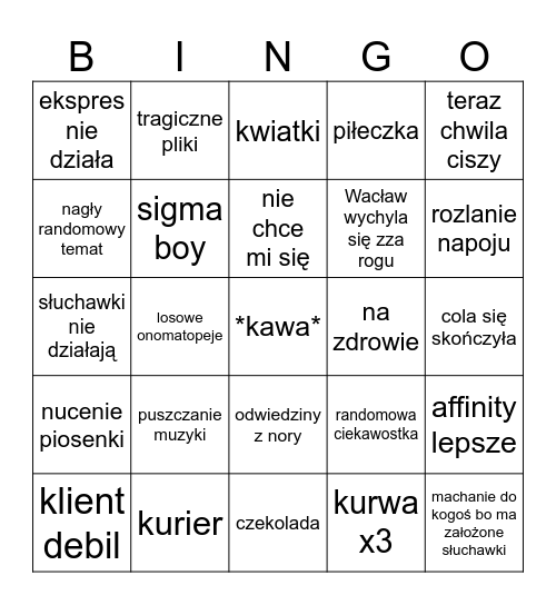 better room bingo Card