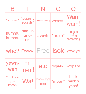 Maifu sounds Bingo Card
