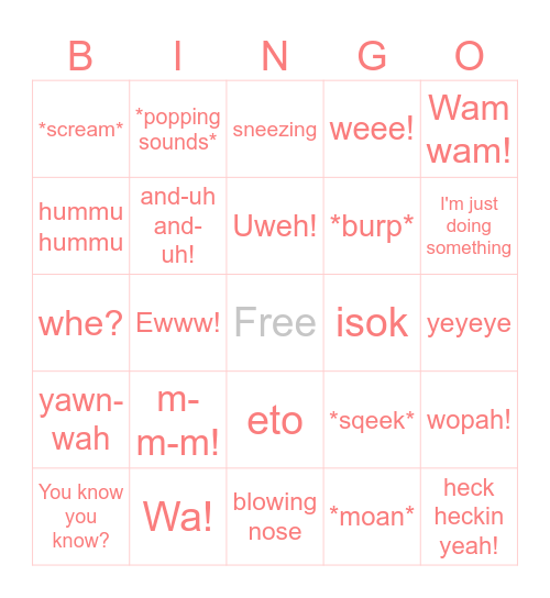 Maifu sounds Bingo Card