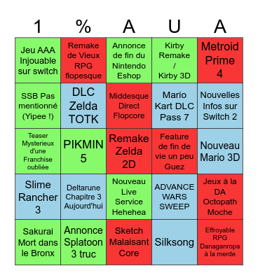 YANN BINGO Card