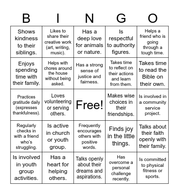 Parenting Teens Bingo Card