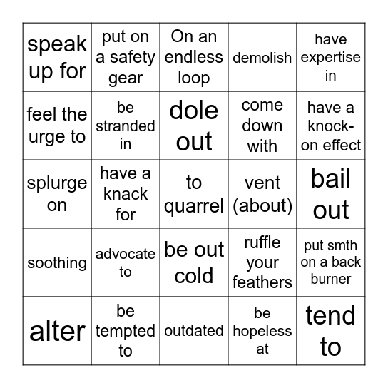 3 in a row Bingo Card