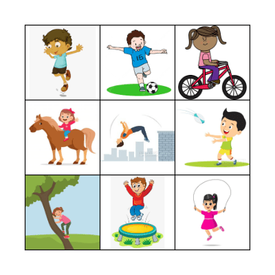 Park activities Bingo Card