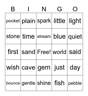 Pebble Bingo Card