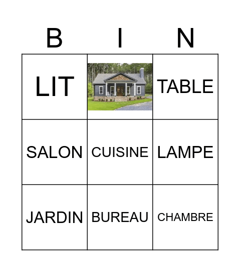 La maison Bingo Card