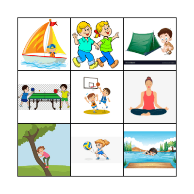 Camp Activities Bingo Card