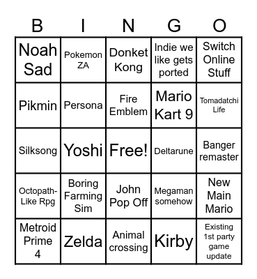 dirrect Bingo Card