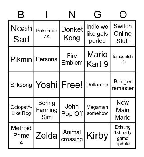 dirrect Bingo Card