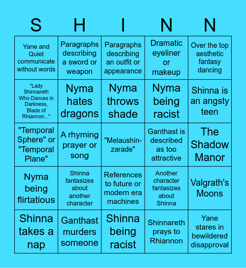 Darksome Mirror Meme Bingo Card