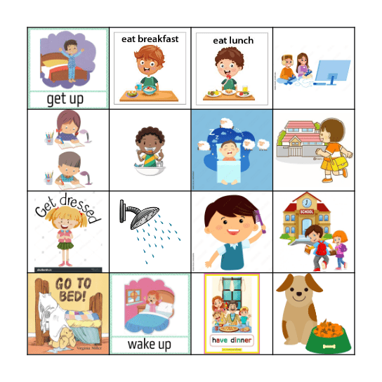 Daily Routine Bingo Card