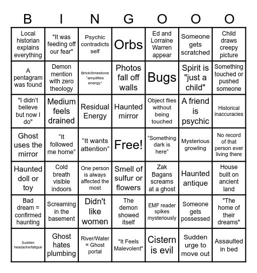 Spectral Shenanigans™ Bingooo Bingo Card