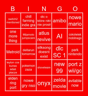 Bimbendo dajrekt Bingo Card