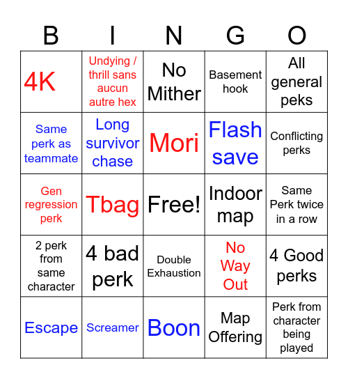 Chaos Bingo Card