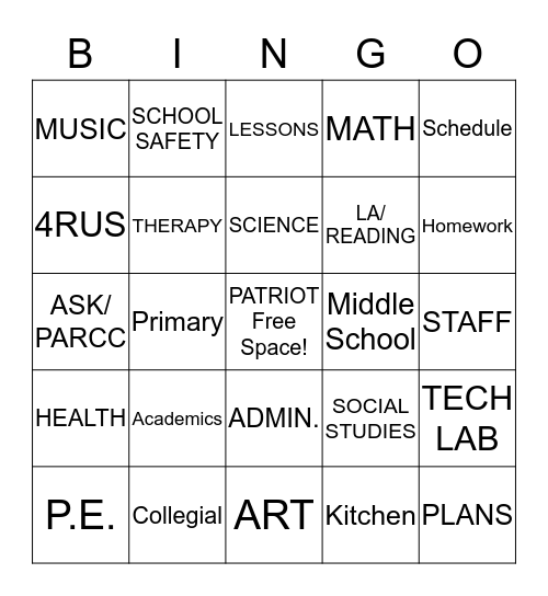 YCS GWS BINGO Card