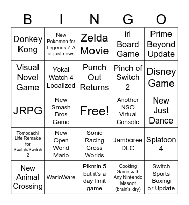 ninten direct 327 Bingo Card