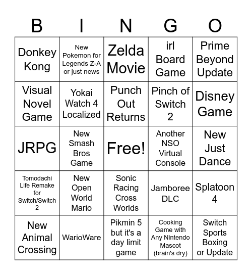 ninten direct 327 Bingo Card