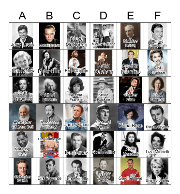 March Birthdays Bingo Card