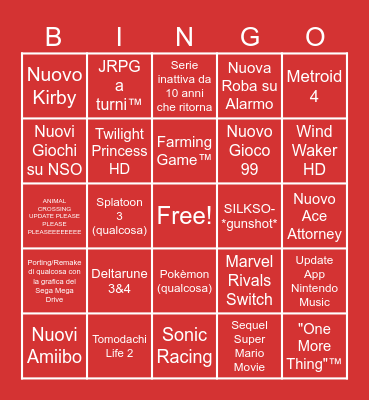 NINTENDO BINGO 27.03.2024 Bingo Card