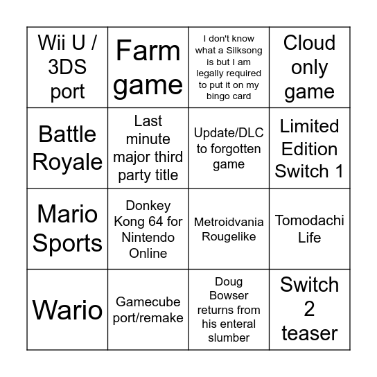Direct Bingo Card