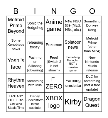 Swan Song Direct Bingo Card