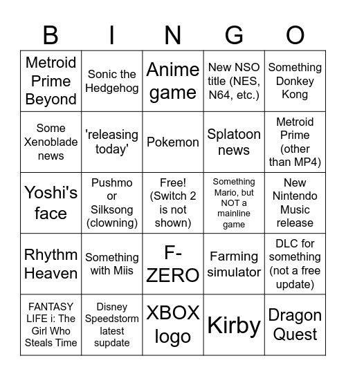 Swan Song Direct Bingo Card
