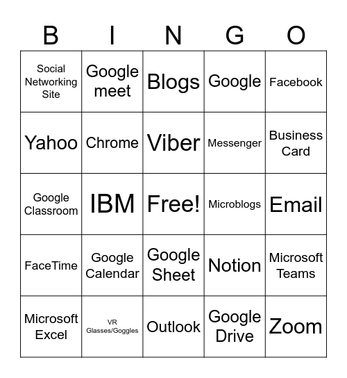 INFO SYSTEMS Bingo Card