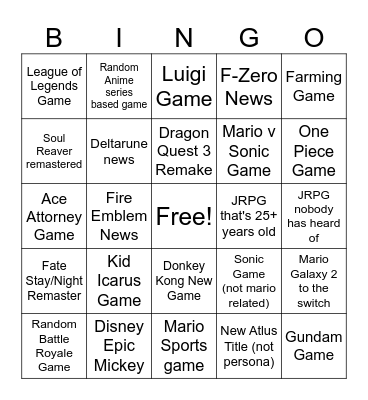 Direct Bingo Card