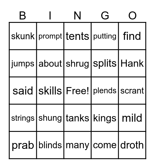 Step 2 Review Bingo Card