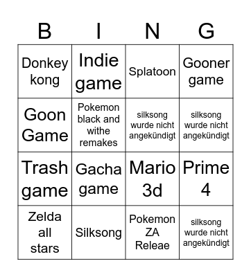 direct Bingo Card