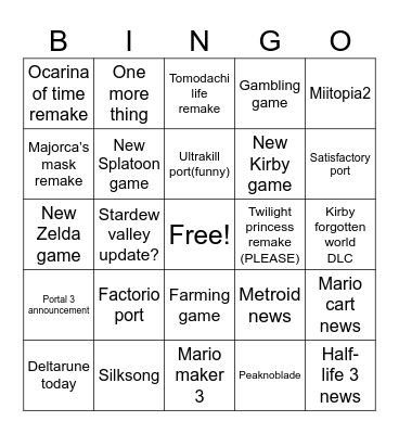 Copium Bingo Card