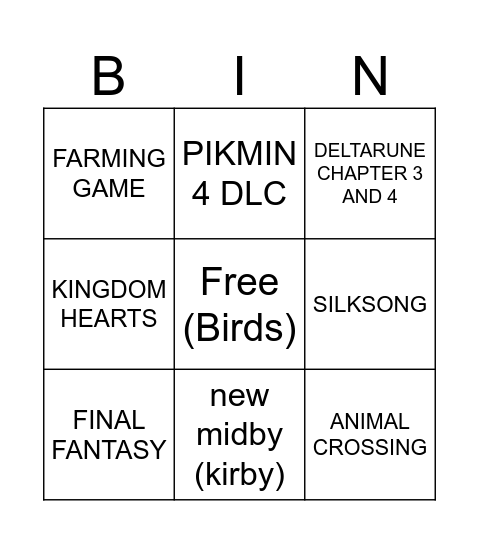 duh direct Bingo Card