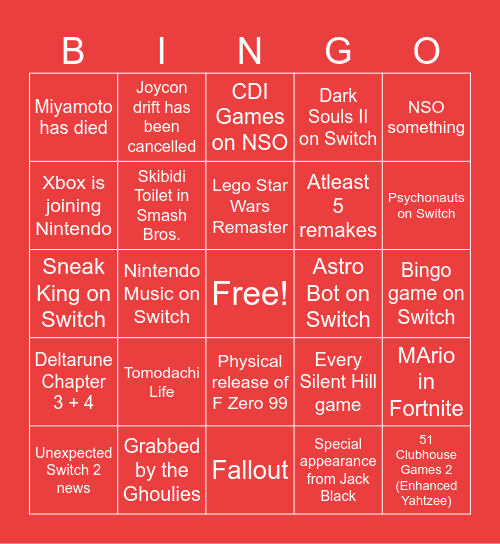 Direct Bingo Bingo Card