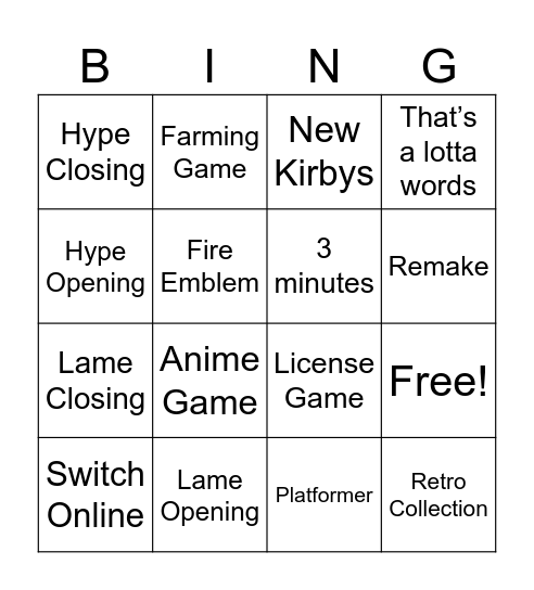 Direct Bingo 0 Bingo Card