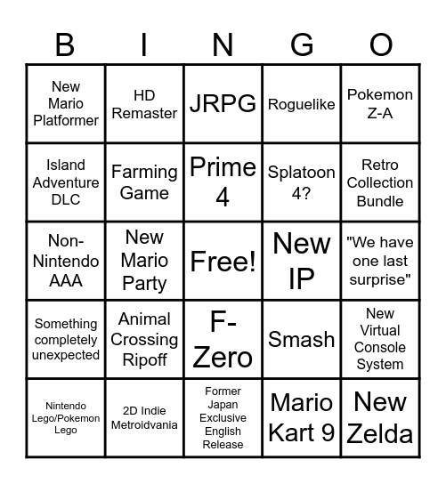 Direct Bingo Card