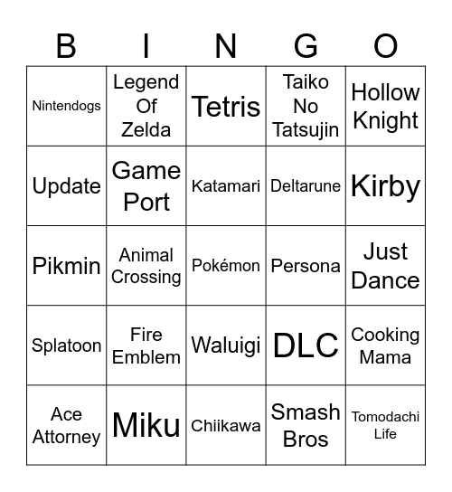 WILL NOT Be announced Bingo Card