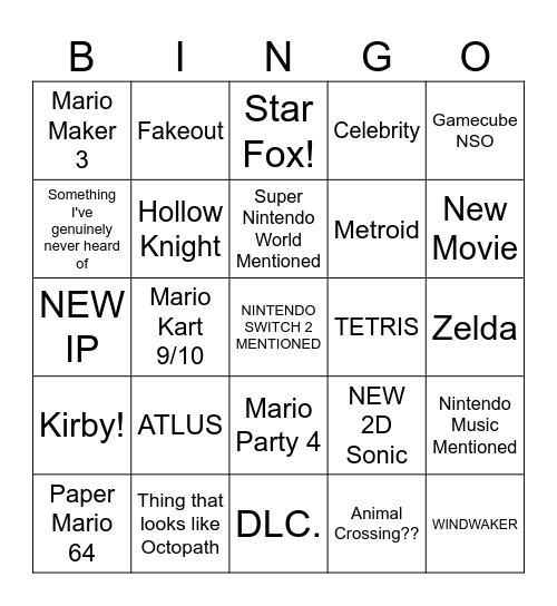 DIRECT - 27 MARCH 2025 Bingo Card