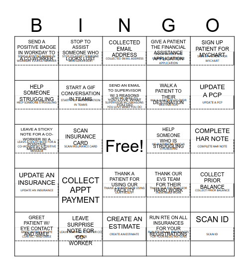 PATIENT ACCESS WEEK Bingo Card