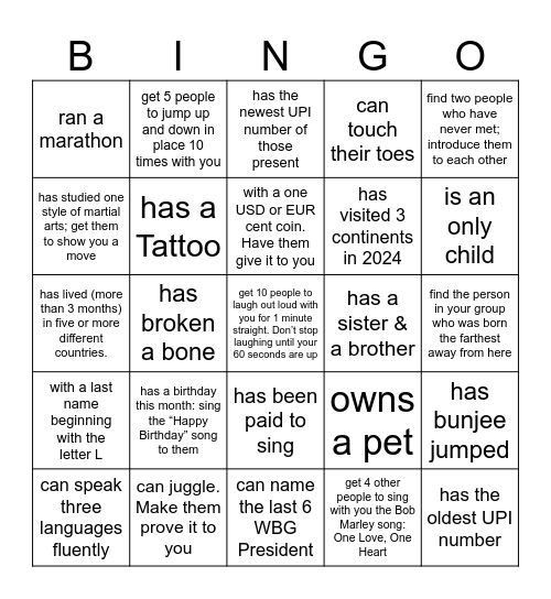 Find Someone Who... Bingo Card