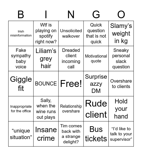 BIG BIG BOUNCY BINGO Card