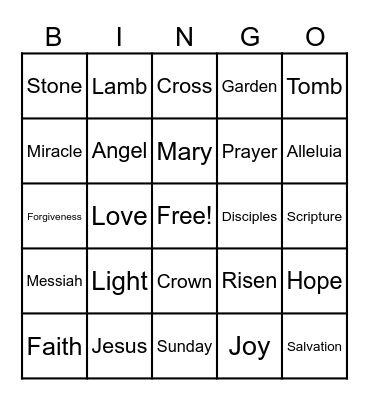 Easter Bingo Card