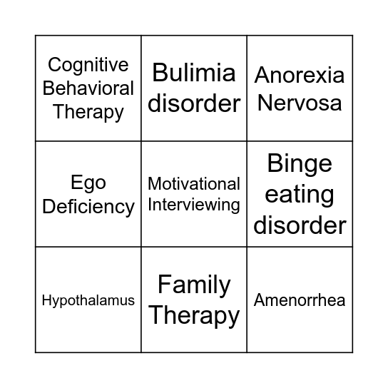 Chapter 9 Bingo Card