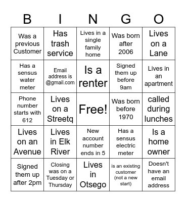 Clean Energy Choice Bingo! Bingo Card