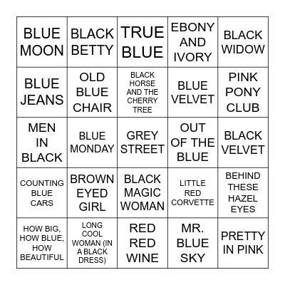 ART CLASS - COLORS Bingo Card