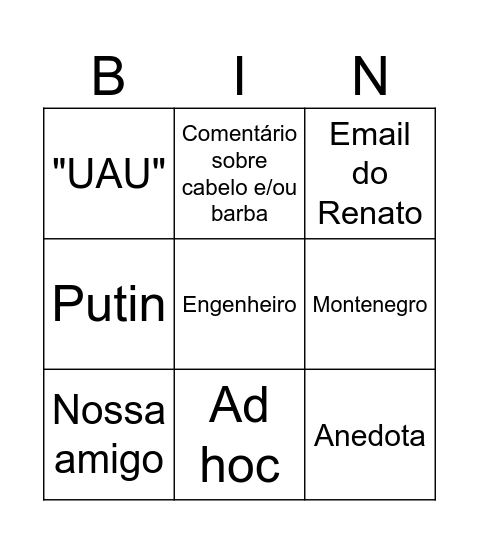 A.M.P Bingoooo 4ºEdição Bingo Card